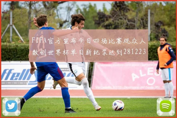 FIFA官方宣布今日四场比赛观众人数创世界杯单日新纪录达到281223人